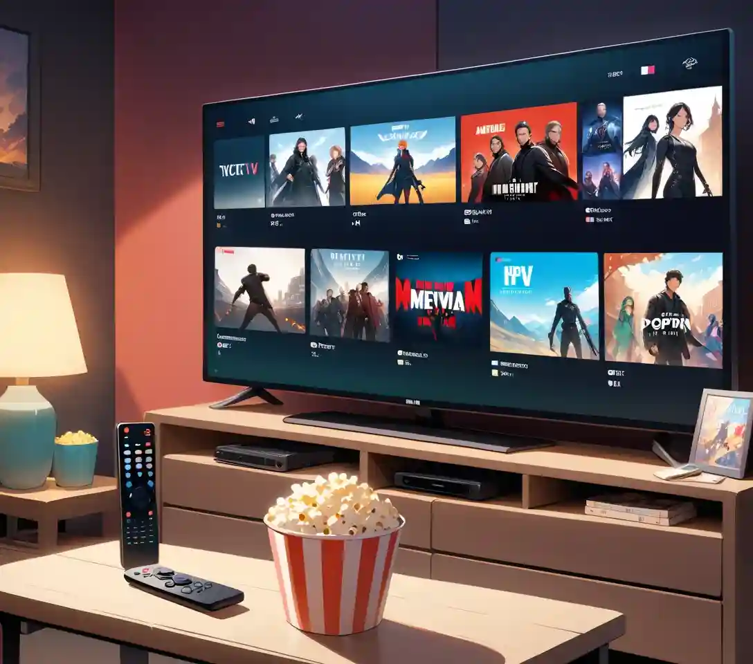 Introduction showing Perfect Player app interface on an Android TV home screen with channel categories displayed on the left sidebar