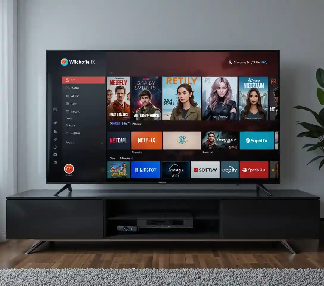 Perfect Player interface showing channel list on Android TV